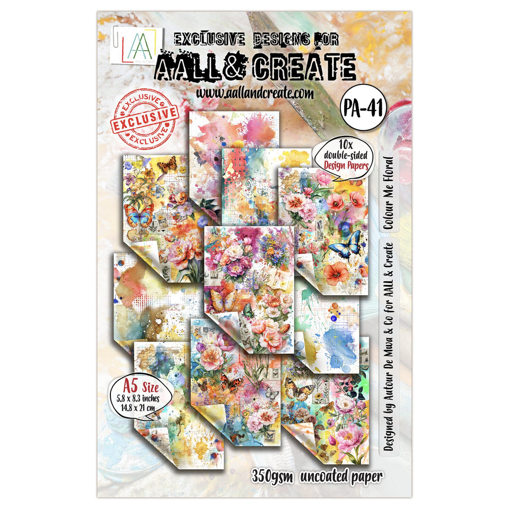 AALL and Create - A5 Design Paper - Colour Me Floral — Ecstasy Crafts