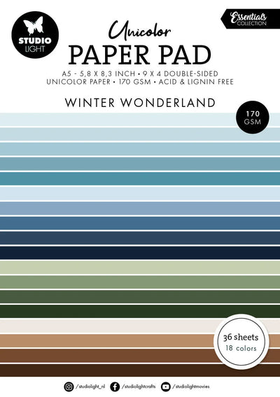 Bloc de papier uni SL - Essentiels Paysage d'hiver - 36 feuilles