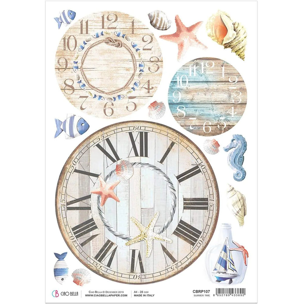Papier de riz Ciao Bella A4 Summer Time