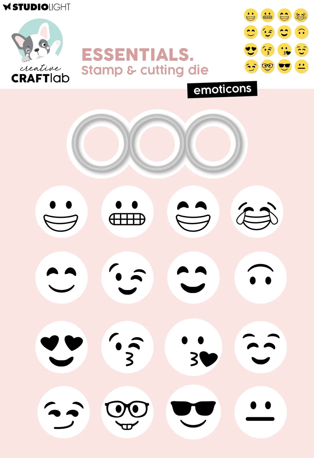 CCL Tampons et Matrices de Découpe Emoticônes Essentiels 17 Pièces
