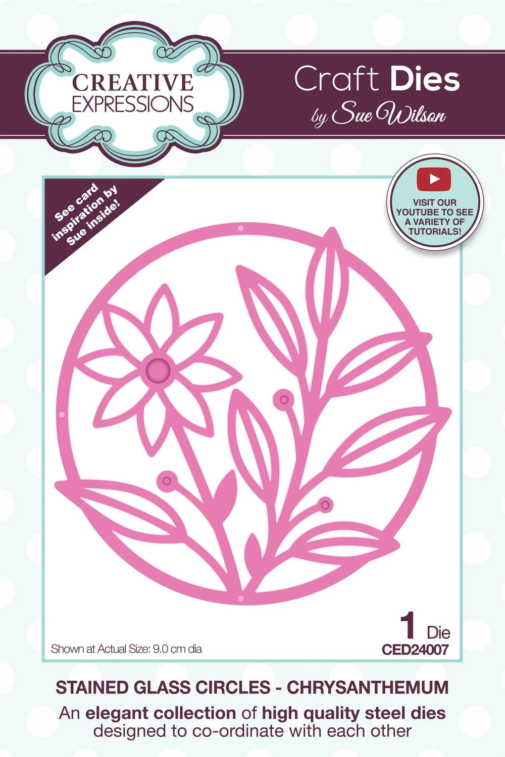 Creative Expressions Sue Wilson Cercles Vitrail Chrysanthème Matrice de découpe