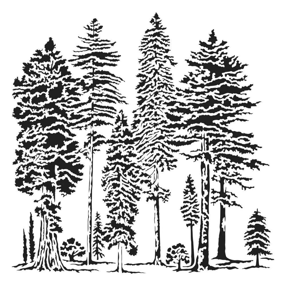 The Crafters Workshop Pochoir 6x6 Forêt Majestueuse