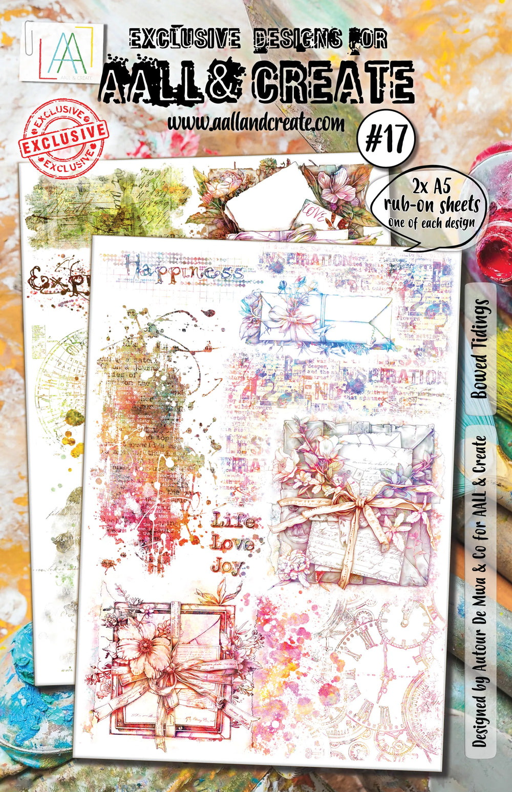 AALL and Create - A5 Rub-Ons - Bowed Tidings — Ecstasy Crafts