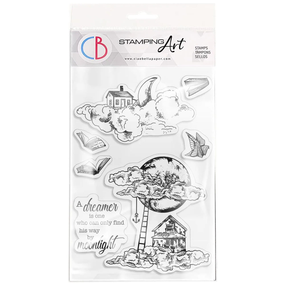 Ensemble de tampons transparents Ciao Bella 4"x6" Clair de lune