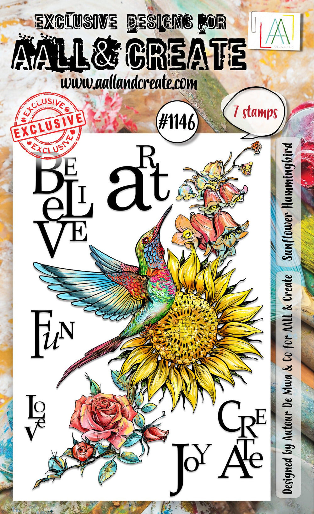 AALL and Create - A6 Stamp Set - Sunflower Hummingbird — Ecstasy Crafts
