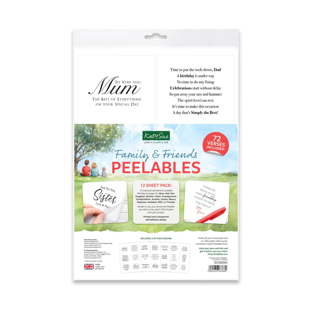 Family & Friends Peelables, 72 Stickers — Ecstasy Crafts