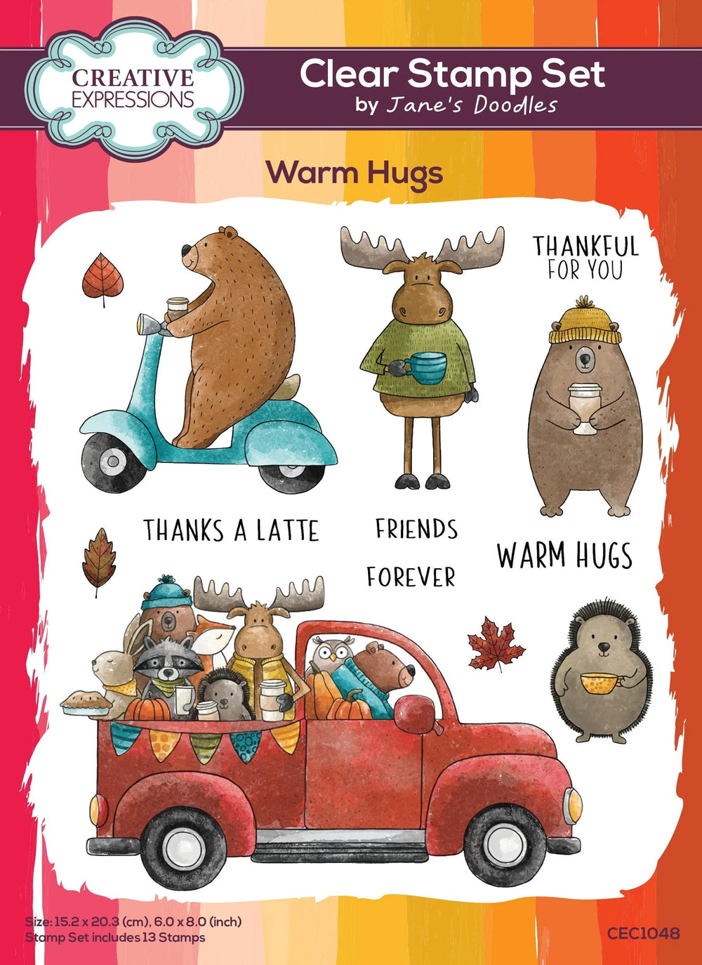 Creative Expressions Jane's Doodles Warm Hugs 6 in x 8 in Clear Stamp Set — Ecstasy Crafts