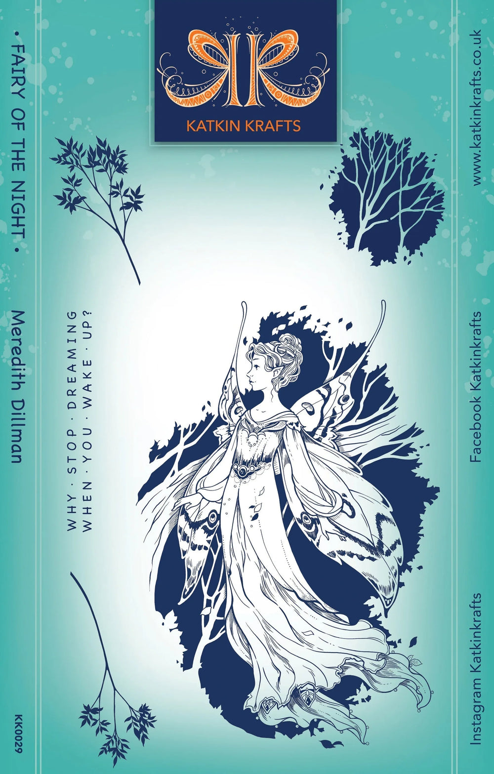 Katkin Krafts Fairy Of the Night 6 in x 8 in Clear Stamp Set — Ecstasy Crafts