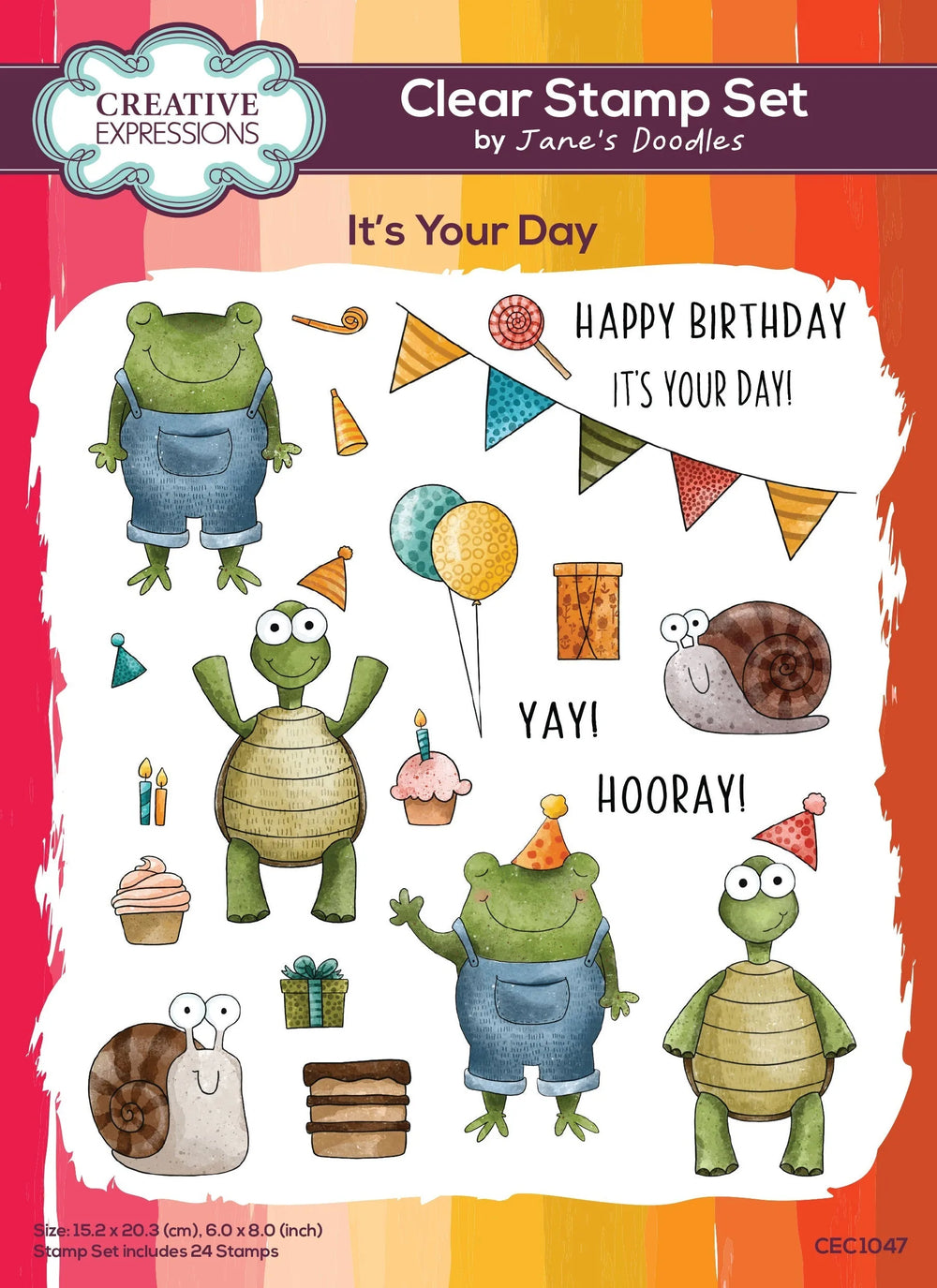 Creative Expressions Jane's Doodles It's Your Day 6 in x 8 in Clear Stamp Set — Ecstasy Crafts