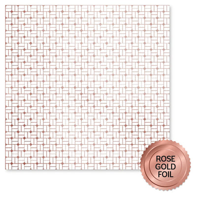 Papier Joyeux Mariage Feuille Or Rose 12 x 12 (Paquet de 6) 34572
