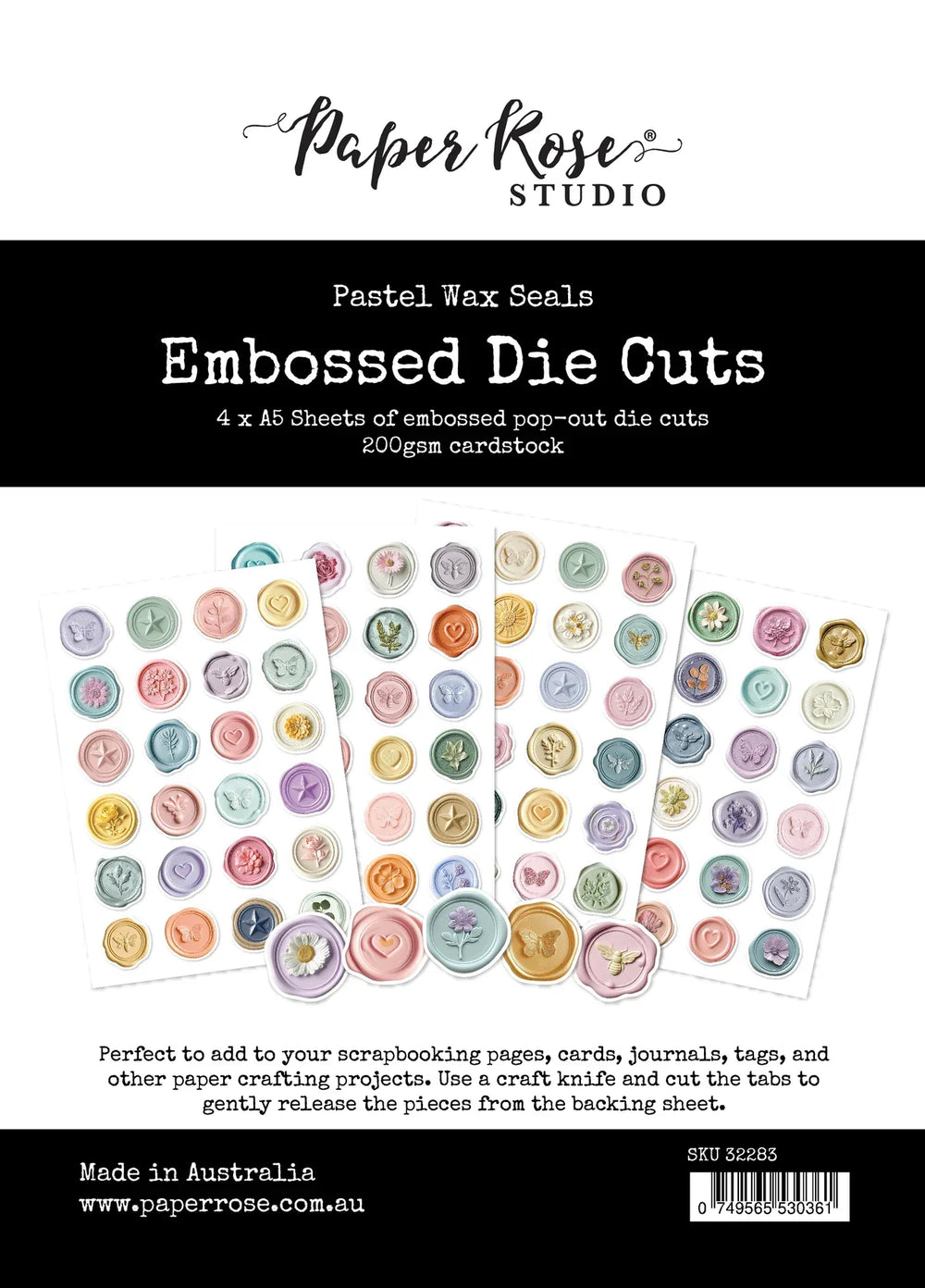 Lavender & Roses Wax Seals Embossed Die Cuts 32283 — Ecstasy Crafts