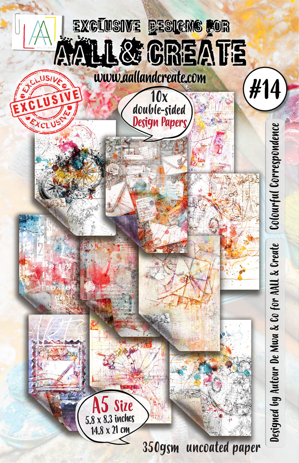 AALL and Create - A5 Design Paper - Colourful Correspondence — Ecstasy Crafts