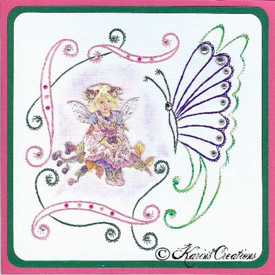 Motif de broderie KC - Bordure papillon
