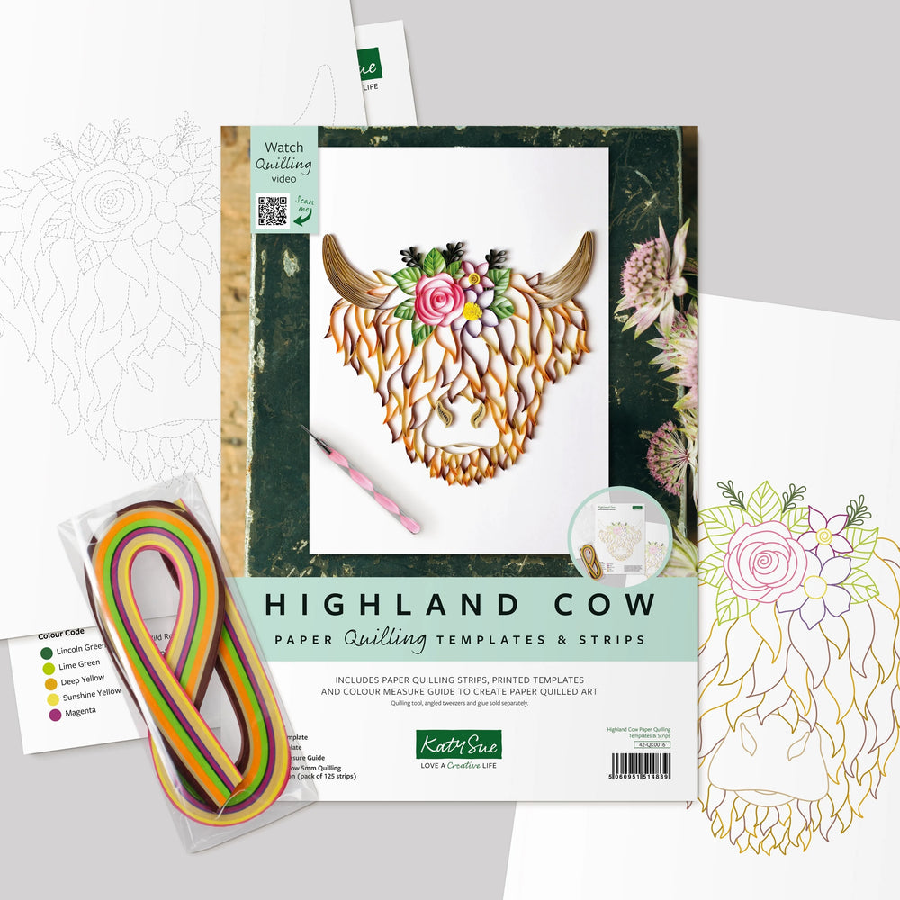 Highland Cow Quilling Template Kit — Ecstasy Crafts