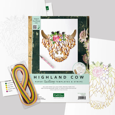 Kit de gabarits de quilling Vache des Highlands