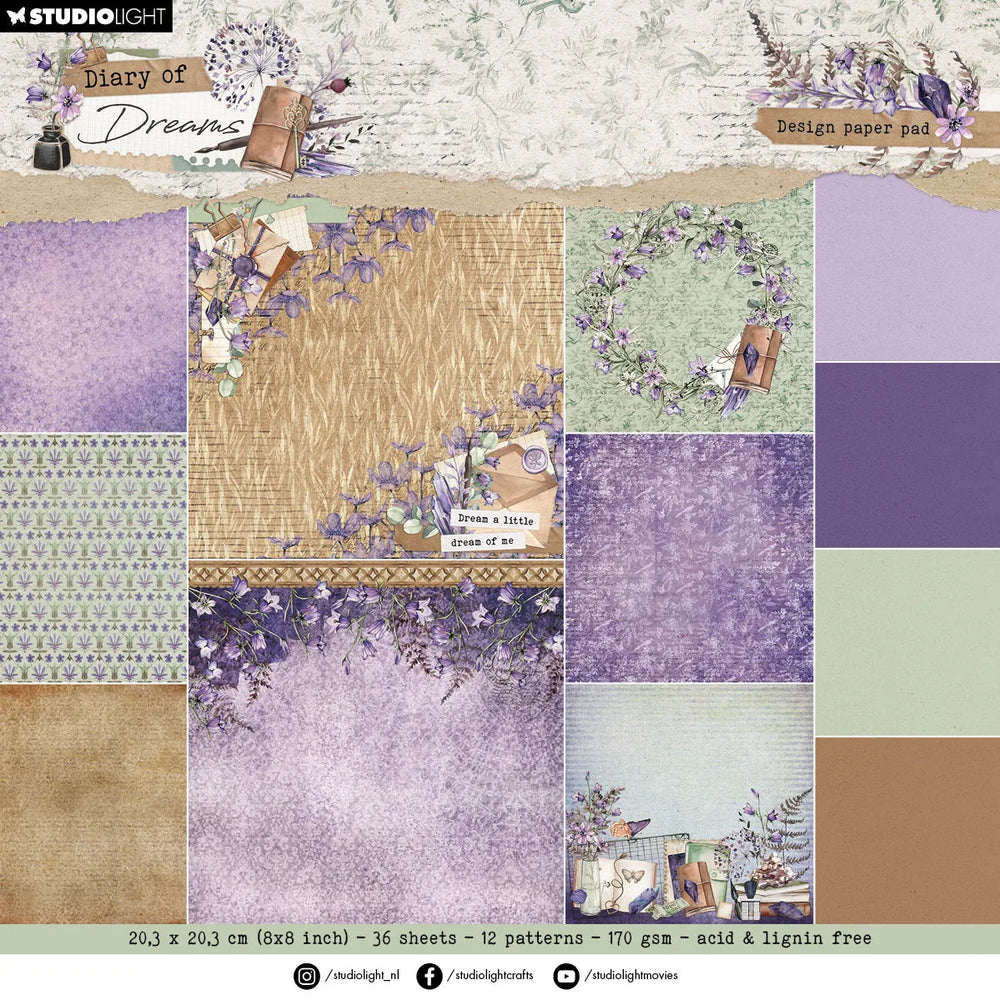 SL Design Paper Pad Background Diary of Dreams 36 SH