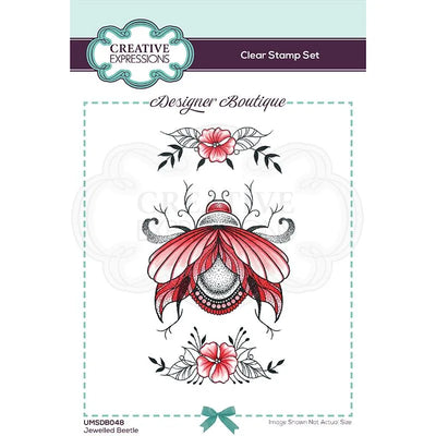 Creative Expressions Designer Boutique Collection Jewelled Beetle A6 Clear Stamp