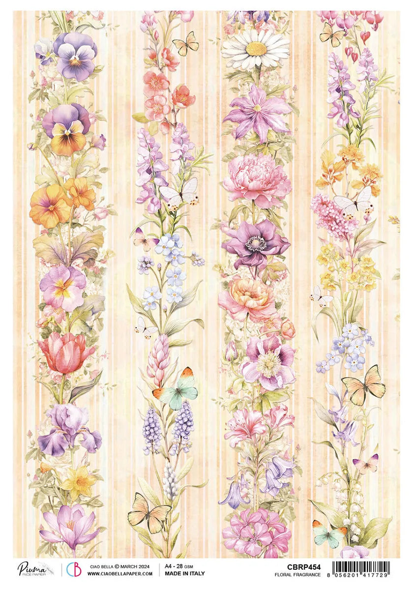 Papier de riz A4 Parfum floral - 5 feuilles