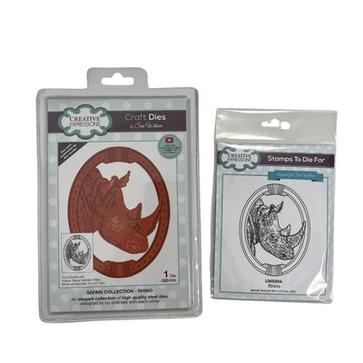 Collection Safari - Ensemble de tampons et matrices Rhinocéros