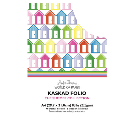 Kaskad Folio Collection d'été, papier cartonné A4 225gsm à âme colorée, 40 feuilles
