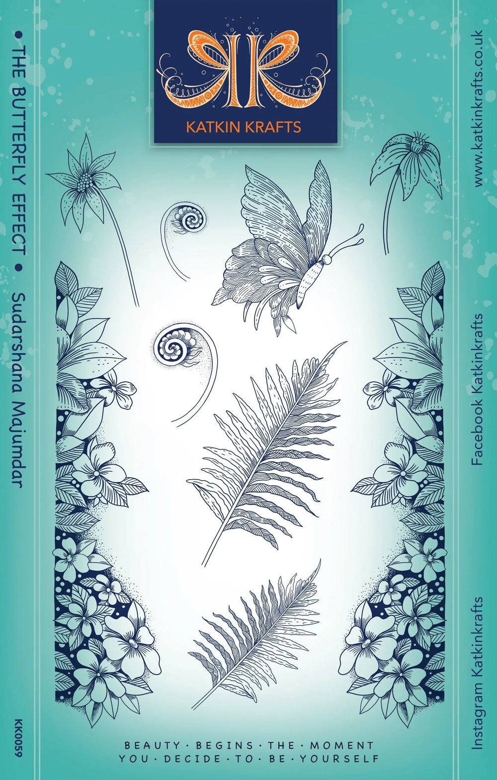 Katkin Krafts The Butterfly Effect 6 in x 8 in Clear Stamp Set — Ecstasy Crafts