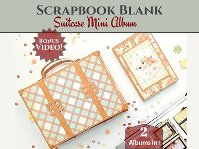 CrafTreat Blocs à Scrapbook - Valise Accordéon Cadre - Noir et Kraft