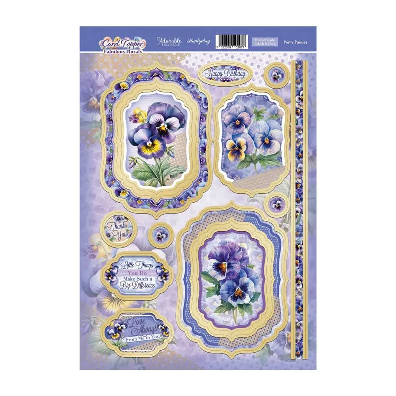 Feuille de décorations pour cartes "Jolis Pensées"
