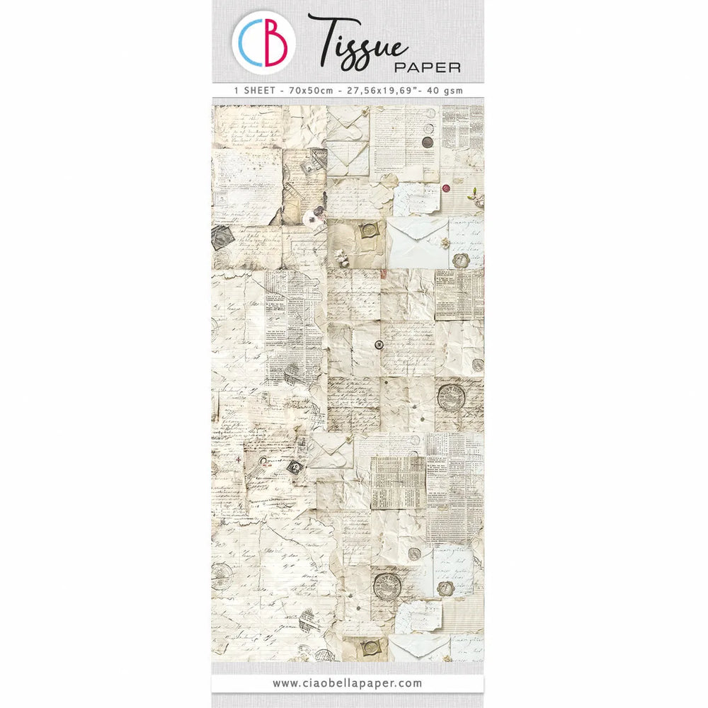 Tissue Paper cm69x49 27.66"x19.29” Antique Handwritten Letter — Ecstasy Crafts