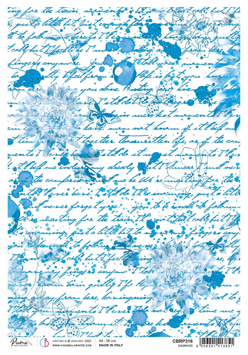 Rice Paper A4 Piuma Engraved - 5 Sheets