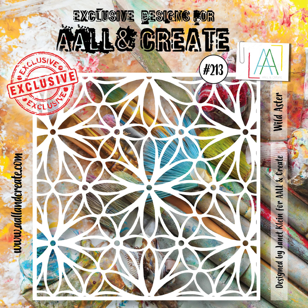 AALL and Create  6"x6" Stencil - 213 - Wild Aster — Ecstasy Crafts