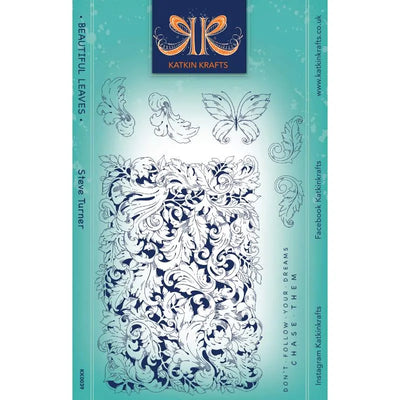 Katkin Krafts Jolies Feuilles Ensemble de Tampons Clairs 6 po x 8 po