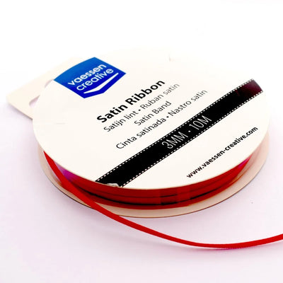 Ruban de satin Vaessen Creative 3 mm x 10 m Rouge