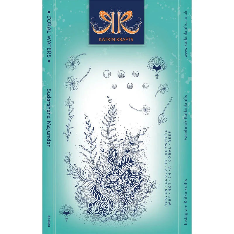 Katkin Krafts Coral Waters 6 in x 8 in Clear Stamp Set — Ecstasy Crafts