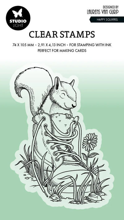 Tampon transparent BL Happy Squirrel par Laurens 89x64x3mm 1 pièce no 532