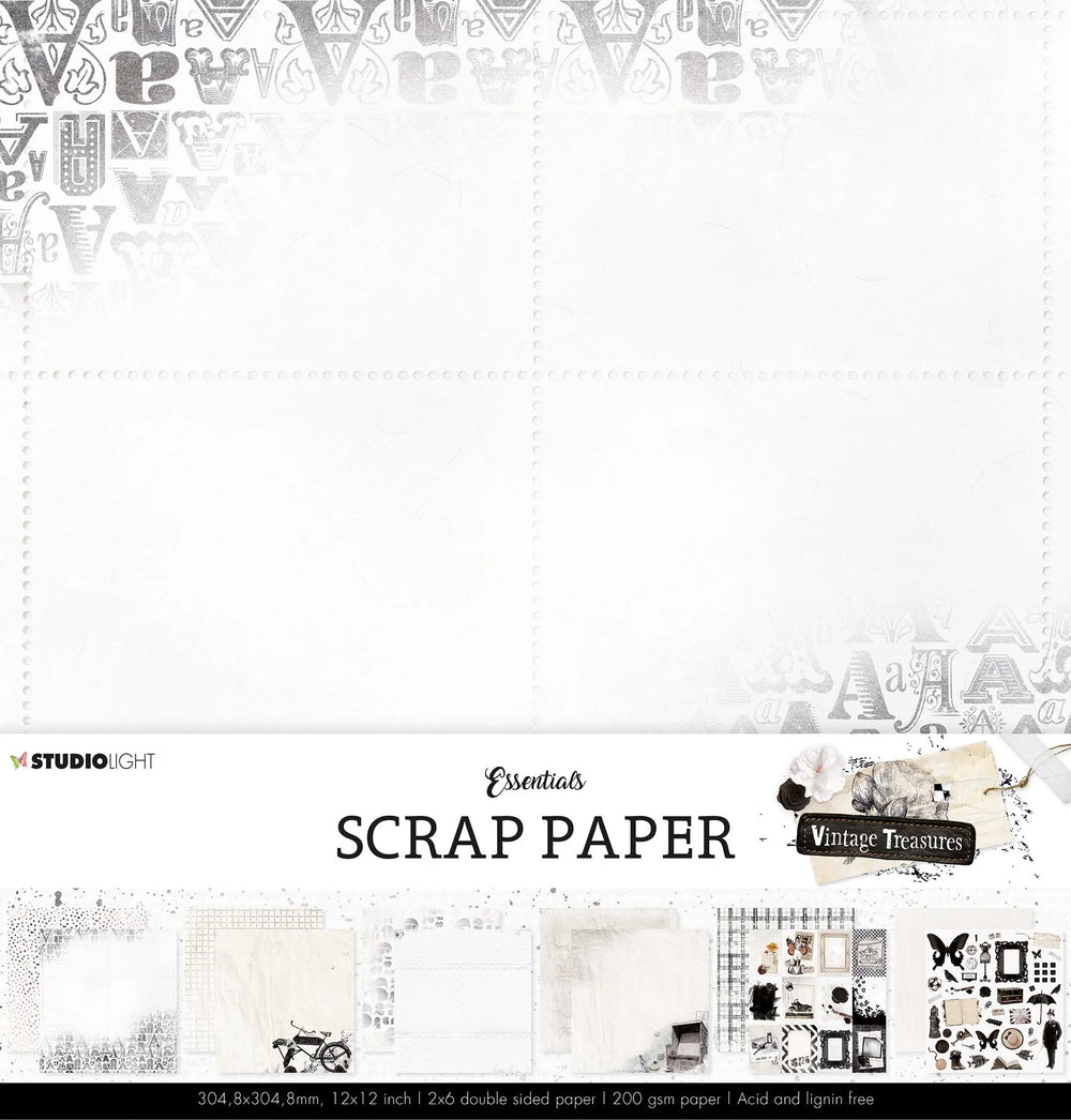 SL Paperset Papier de fond Trésors Vintage 304,8x304,8x0,5mm 12 FEUILLES nr.07