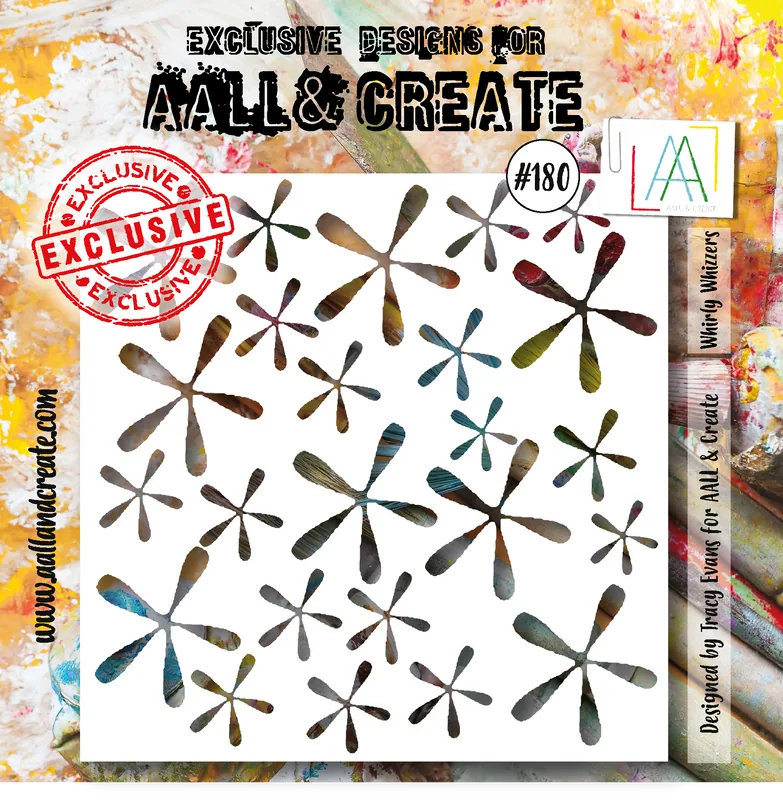 AALL and Create 6"x6" Stencil - #180 - Whirly Whizzers