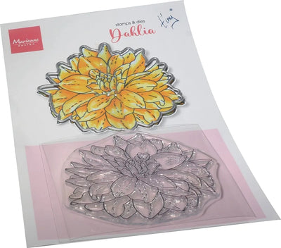 Marianne Design Tiny's Fleurs - Ensemble Tampon et Découpe Dahlia