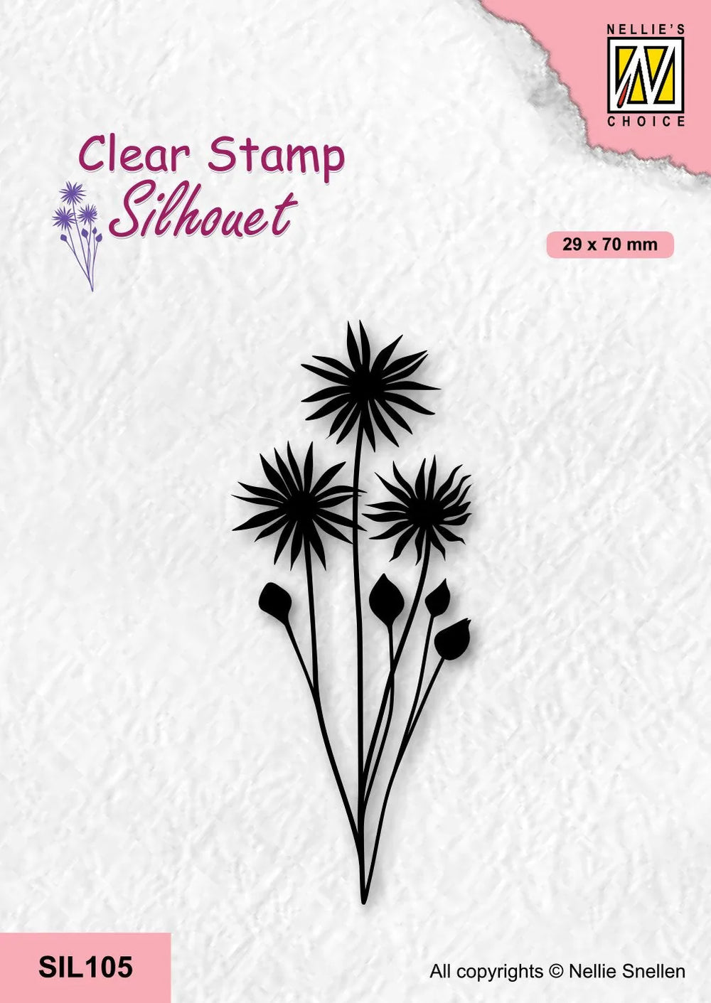 Nellie's Choice Clear Stamp Silhouette - Flowers-18 — Ecstasy Crafts