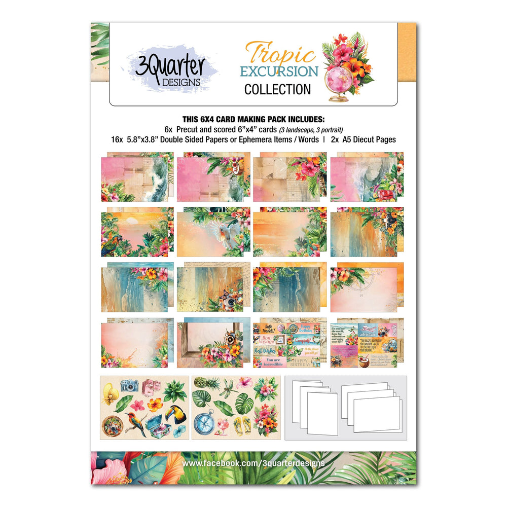 3Quarter Designs Tropic Excursion 6x4 Card Pack — Ecstasy Crafts