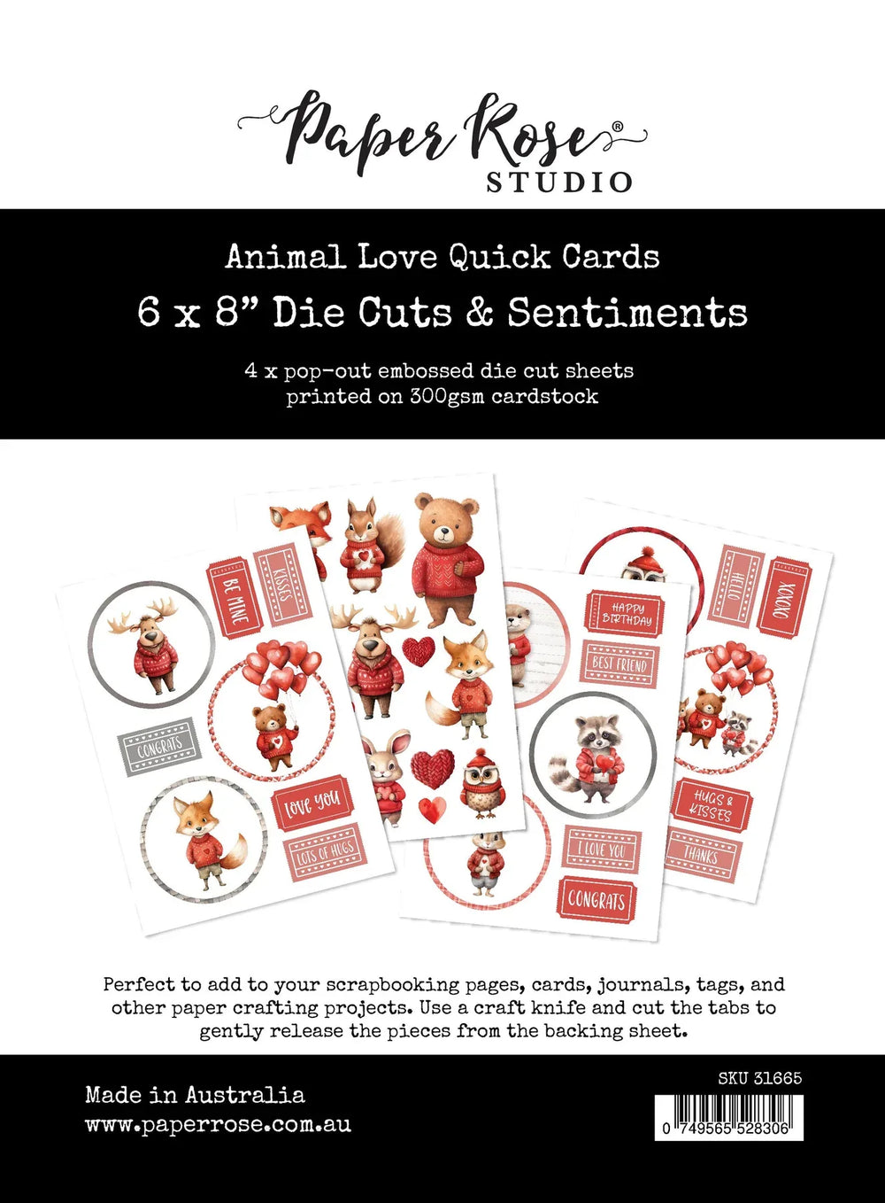 Animal Love 6x8" Die Cuts & Sentiments 31665 — Ecstasy Crafts