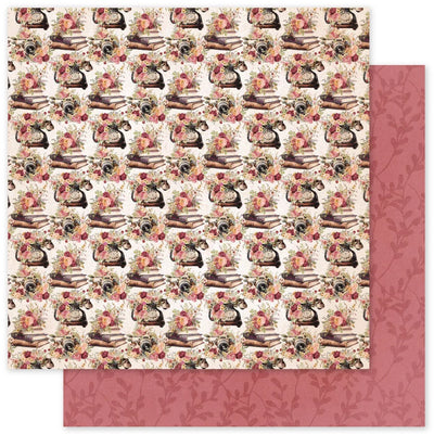 Papier Vintage Rose F 12 x 12 (Paquet en vrac de 12 pièces) 33615
