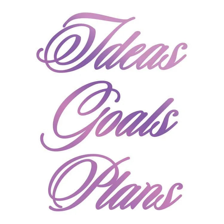 Couture Creations Estampe à Chaud - Sentiments Idées, Objectifs, Plans