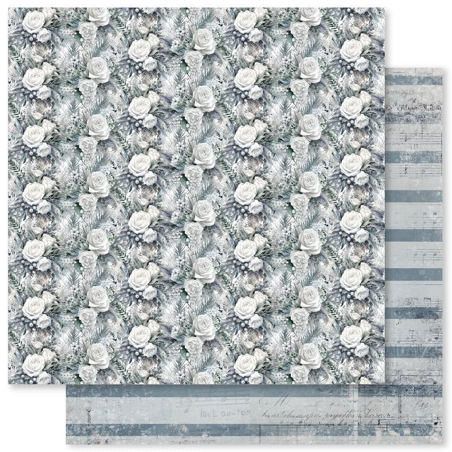 Papier Noël Blanc F 12x12 (Paquet en Gros de 12) 32907
