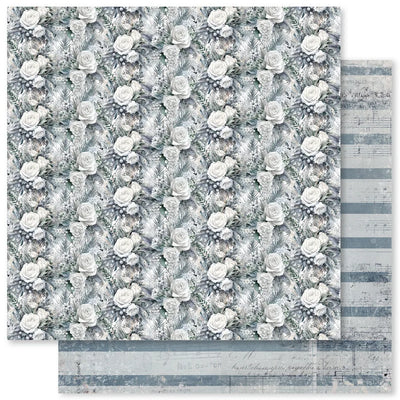 Papier Noël Blanc F 12x12 (Paquet en Gros de 12) 32907