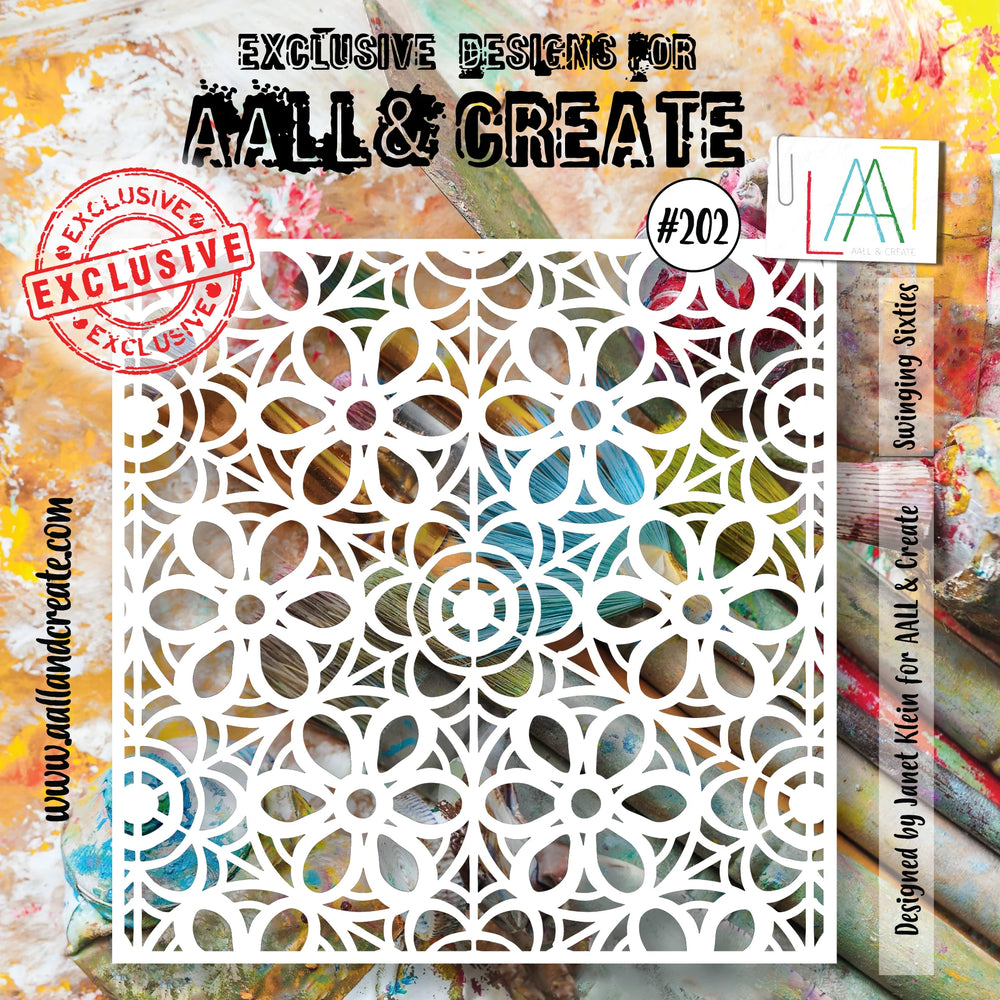 AALL and Create  6"x6" Stencil - 202 - Swinging Sixties — Ecstasy Crafts