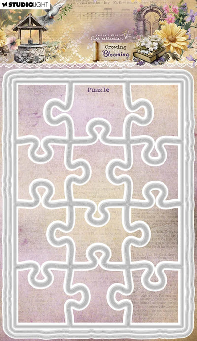 JMA Pochoir à découper Puzzle Croissance & Floraison 3 pièces