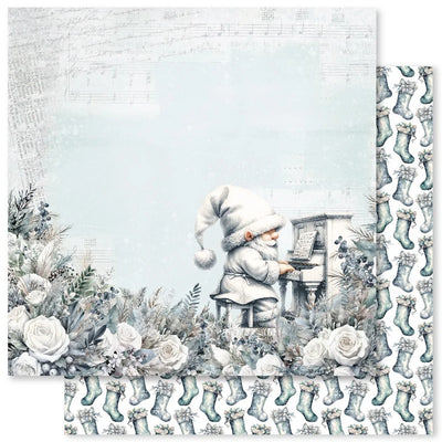 Papier Noël Blanc E 12x12 (Paquet en vrac de 12) 32904
