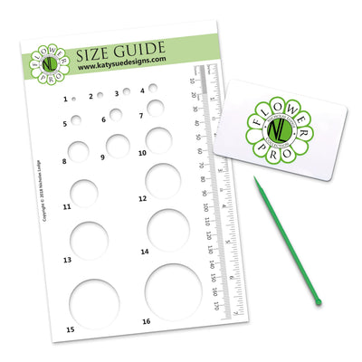 Guide de tailles en plastique Flower Pro, outil d'accompagnement et grattoir flexible