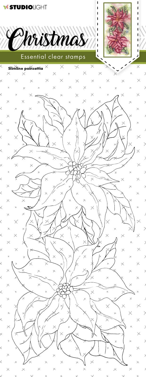 Tampon transparent SL Noël Slimline Poinsettia Essentials 105x210x3mm 1 pièce no.240