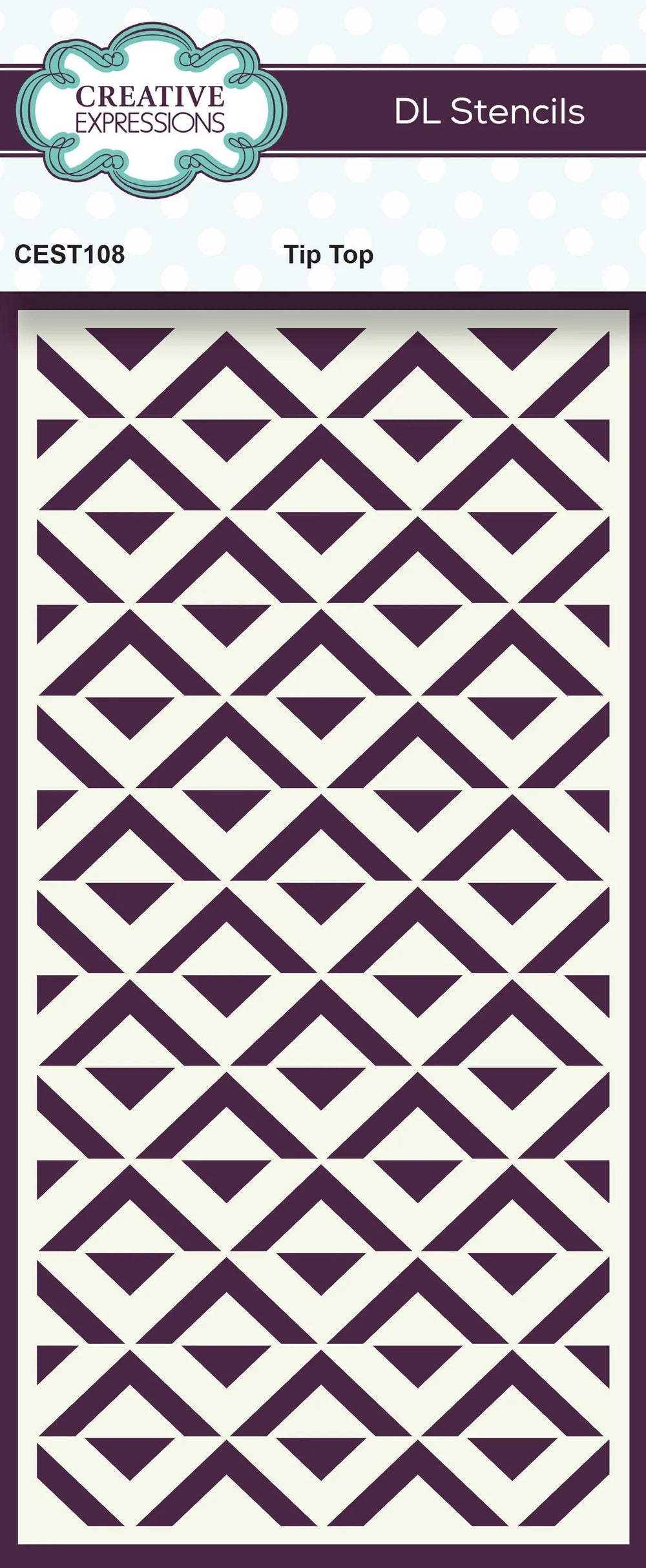 Pochoir Tip Top DL Creative Expressions 4 po x 8 po (10,0 x 20,3 cm)